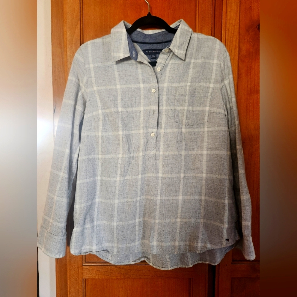 Timmy Hilfiger, women's medium, Gray long-sleeved